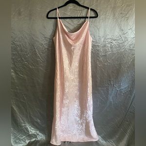 Pastel Pink Floral Midi Slip Dress